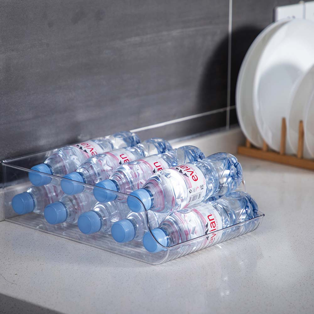 JinaMart Wide Plastic Kitchen Water Bottle Storage Organizer Tray Rack