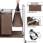 Rolling Laundry Hamper 3 Bags with Iron Board