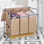 Rolling Laundry Hamper 3 Bags with Iron Board