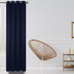 rod pocket Curtains dark blue