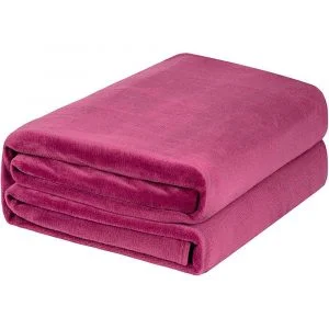Velvet Plush Throw Blanket Pink for All Seasons