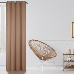 Blackout Lined Door Window Curtains 2 Panel Light Brown