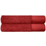 Soft Bath Towels - color crimson