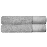 Premium Super Soft Bath Towels Ultra Absorbent 100% Cotton Eco-Friendly Set 650 GSM - Grey, 2 PCS