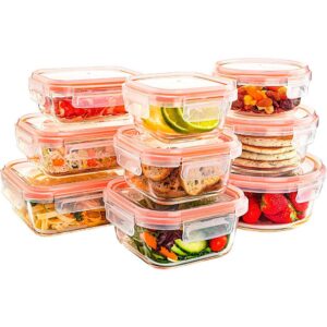 inaMart Glass Food Storage Containers Lids 18pcs 4 1