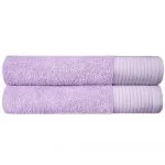 Premium Super Soft Bath Towels Ultra Absorbent 100% Cotton Eco-Friendly Set 650 GSM - Light Purple, 2 PCS