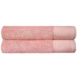 Premium Super Soft Bath Towels Ultra Absorbent 100% Cotton Eco-Friendly Set 650 GSM - Pink Lemonade, 2 PCS