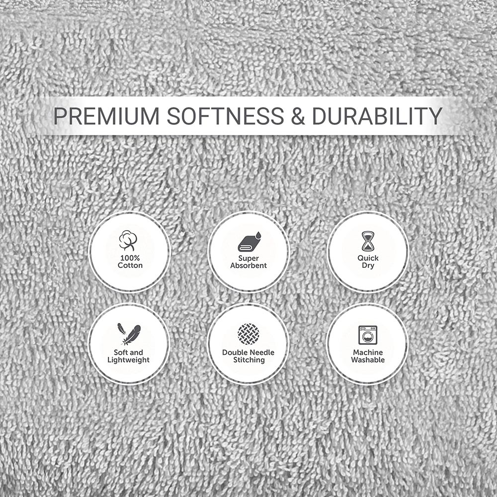 Softolle 100% Cotton Luxury Bath Towels - 600 GSM Cotton Towels for Bathroom  - Set of 4 Bath Towel - Eco-Friendly, Super Soft, Highly Absorbent Bath  Towel - Oeko-Tex Certified - 27 x 54 inches Grey