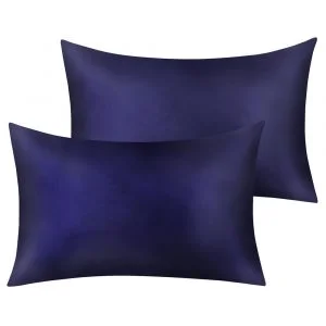 Silky Satin Pillowcase Hypoallergenic Dark Blue