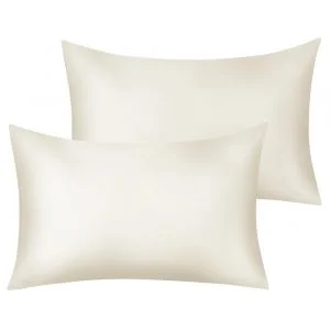 Silky Satin Pillowcase Hypoallergenic Ivory White