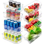 Large Fridge Storage Bins with Handles - BPA Free High Quality Clear Plastic Storage Racks Set of 2,4,6,8 - 8 pcs