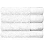 Soft Bath Towels Ultra Absorbent 100% Cotton Eco-Friendly Set 600 GSM - 4 PCS, White
