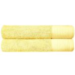 Premium Super Soft Bath Towels Ultra Absorbent 100% Cotton Eco-Friendly Set 650 GSM - Yellow, 2 PCS